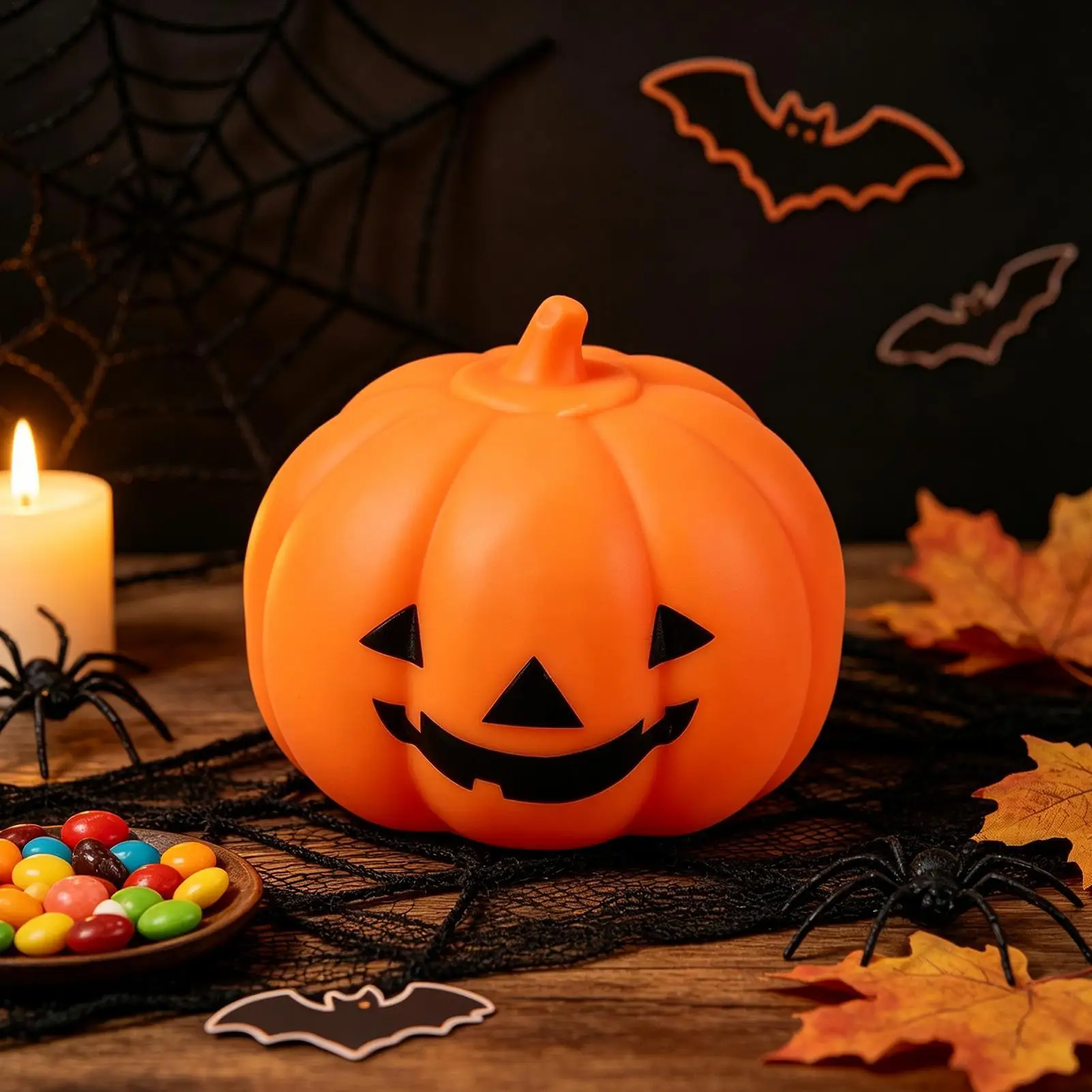 Pinch Toy 4 Inch Soft Non-Sticky Halloween Squeeze Pumpkin Fidget Toys For Women Men Adults Goodie Bag Fillers Stocking Stuffers