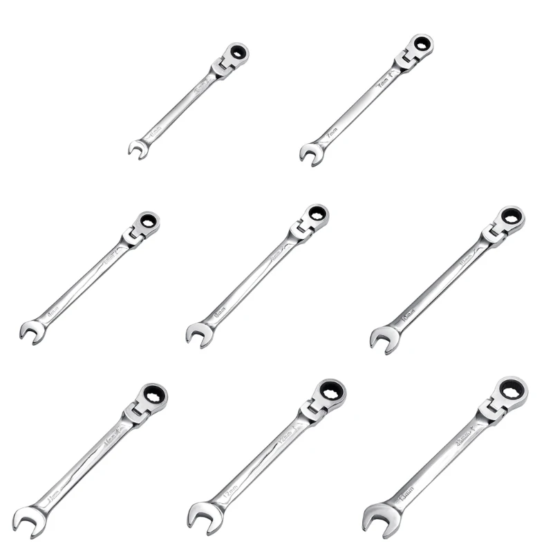 6/7/8/9/10/11/12/13mm Ratcheting Wrench Flexible for Head Dual-use Ratcheting Tool Ratcheting Car Hand Tools Multi Tool