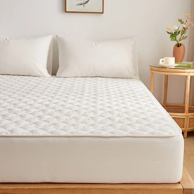 Thick Cotton Quilted Mattress Protector Double Fitted Sheet with Elastic Band Skin Friendly Mattress Cover Bed Sheets 180x200