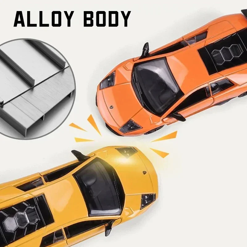 Modelo de coche Murcielago Diecasts a escala 1:36, juguete de aleación en miniatura, modelos de vehículos extraíbles para regalos para niños