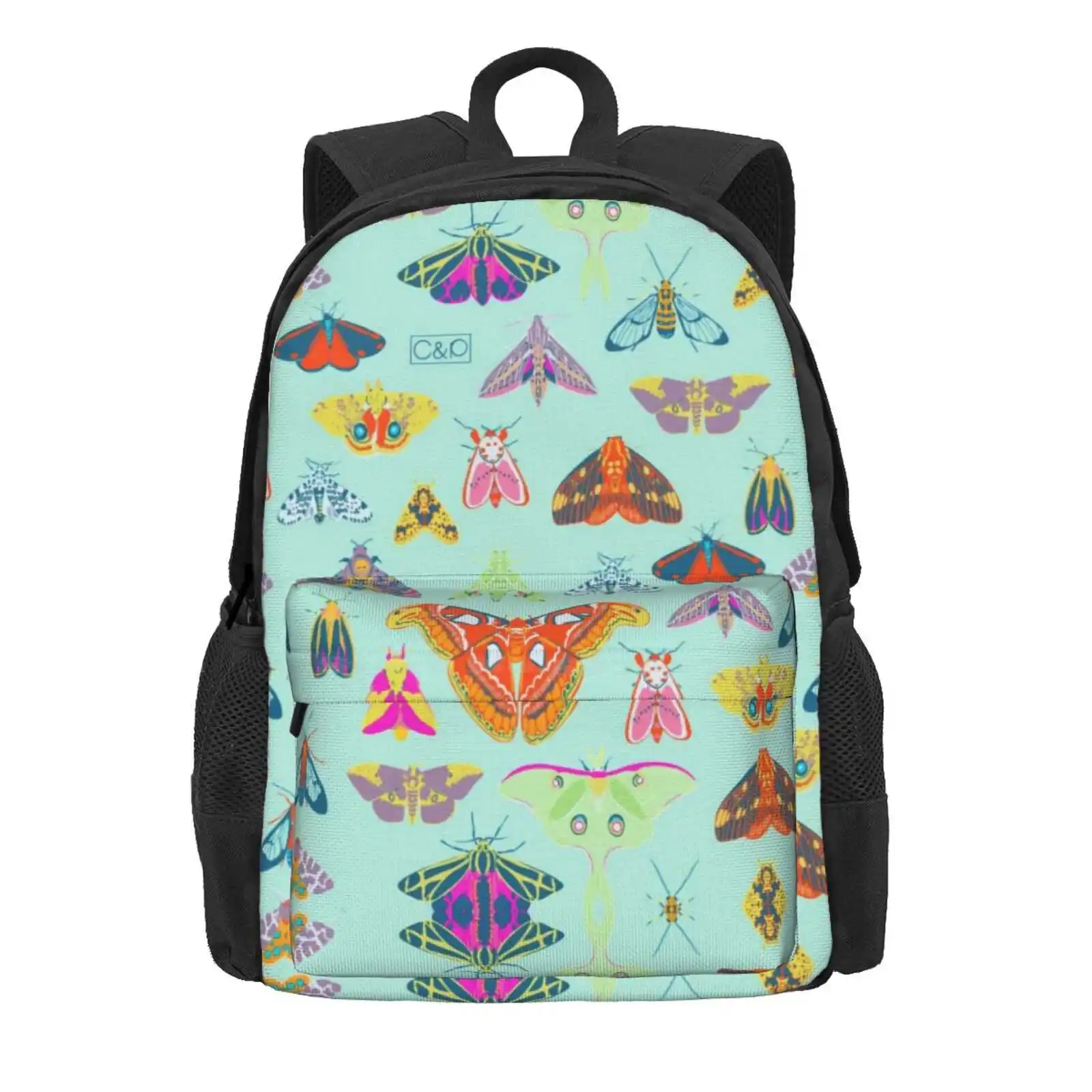 Lots Of Lepidoptera Hot Sale Schoolbag Backpack Fashion Bags Surface Design Moths Butterflies Insects Bugs Bright Atlas Moth