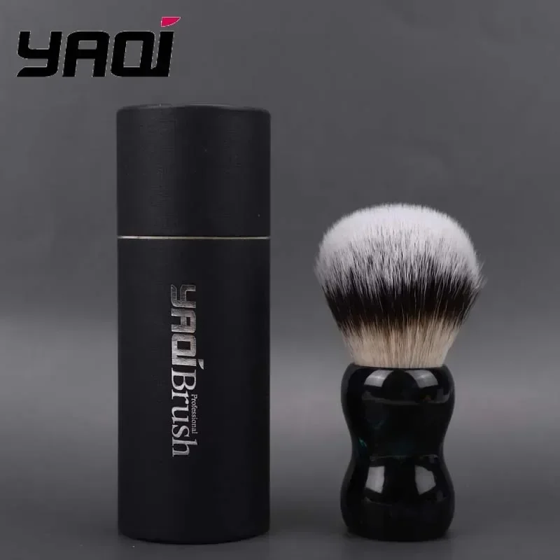 2026 YAQI Night Emerald Men's Wet Shaving Brush 26mm Synthetic Hair Resin Handle for Face And Beard Grooming