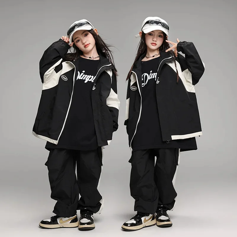 

Children Boys Girls Loose Casual Streetwear Fashion Sport Jacket Pant 2 Piece Sets Kids Tracksuits Performance Clothing Costume