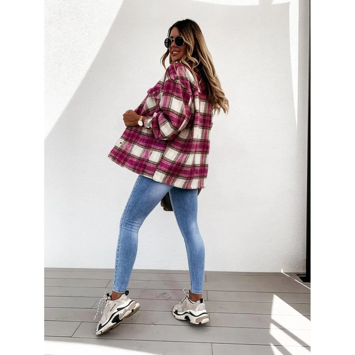 Cheered Long irt Jaet Casual Sle polyestervezel recht gesneden halflange jas voor dames met omgeslagen kraag en enkele...