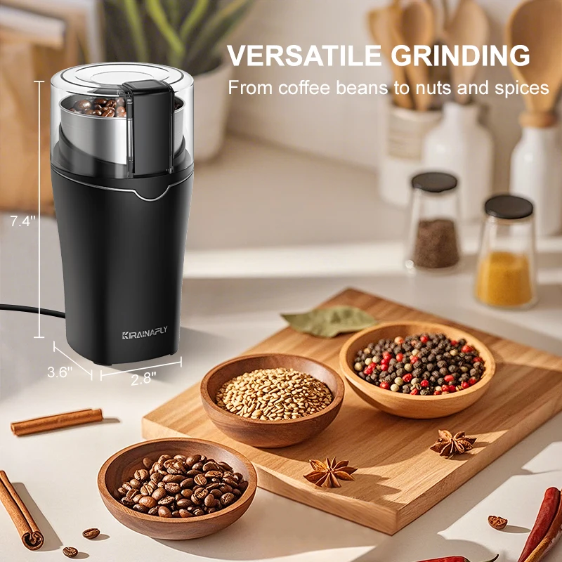 

300W Electric Coffee Grinder with Removable Stainless Steel Cup Household Coffee Bean Grinding Machine for Nuts Spices Herb