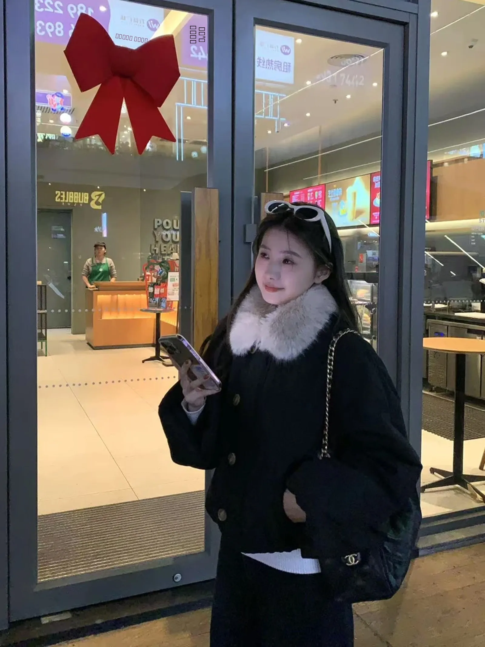 

Detachable Fur Collar Loose Fit Women's Cotton Jaet Korean Sle Warm Outerwear Casual Straight Leg Length ort Coat