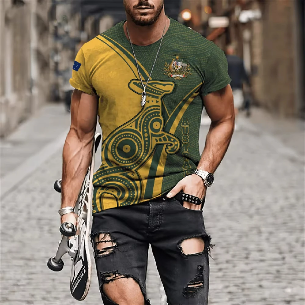 ملابس للرجال أستراليا الجرافيك تي شيرت الصيف الرجال تي شيرت قصير الأكمام تي شيرت للطفل تيز بلايز المتضخم تي شيرت عادية #6