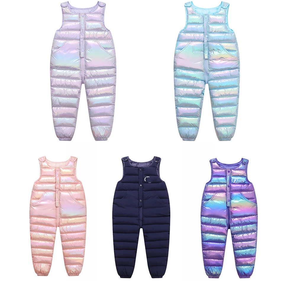 

Winter Children Warm Overalls Autumn Girls Boys Thick Pants Baby Girl Jumpsuit for 1-5Y Kids Ski Down Thick Overalls