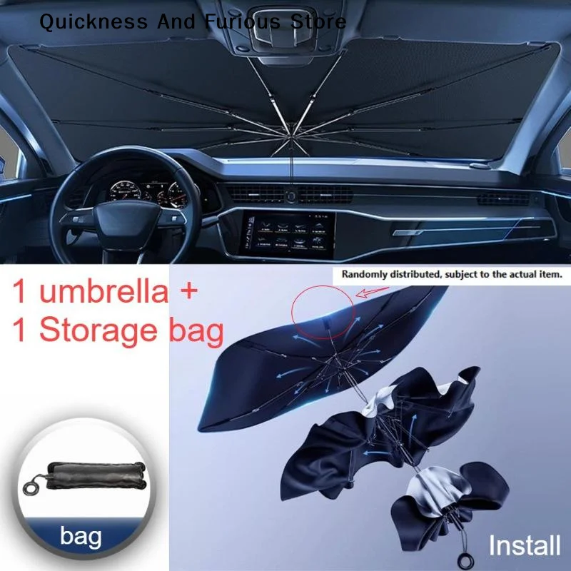 【MO】Multifunctional Convenient Foldable Car Windshield Sunshade Interior Protection Cover Car Sun Umbrella