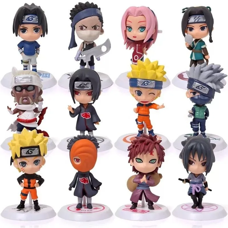 6pcs/set Naruto Sasuke Gaara Uchiha Madara Action Figure Model Dolls Collection Cake Decoration Kids Toys Car Ornament Figurines