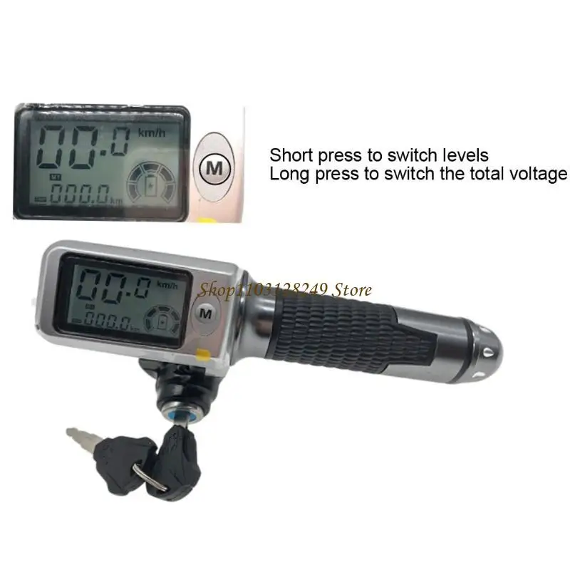 N5KD 36V/48V/60V LCD Display Panel Thumb Throttle for Key Switch Lock with Odometer for Electric Bike/Scooter/Ebike