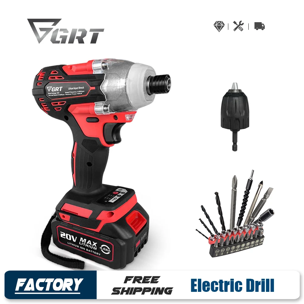 

Cordless Screwdriver 300NM Brushless Auto Stop Mode Impact Drill with LED Light 20V Rechargeable Electric Screwdriver Power Tool