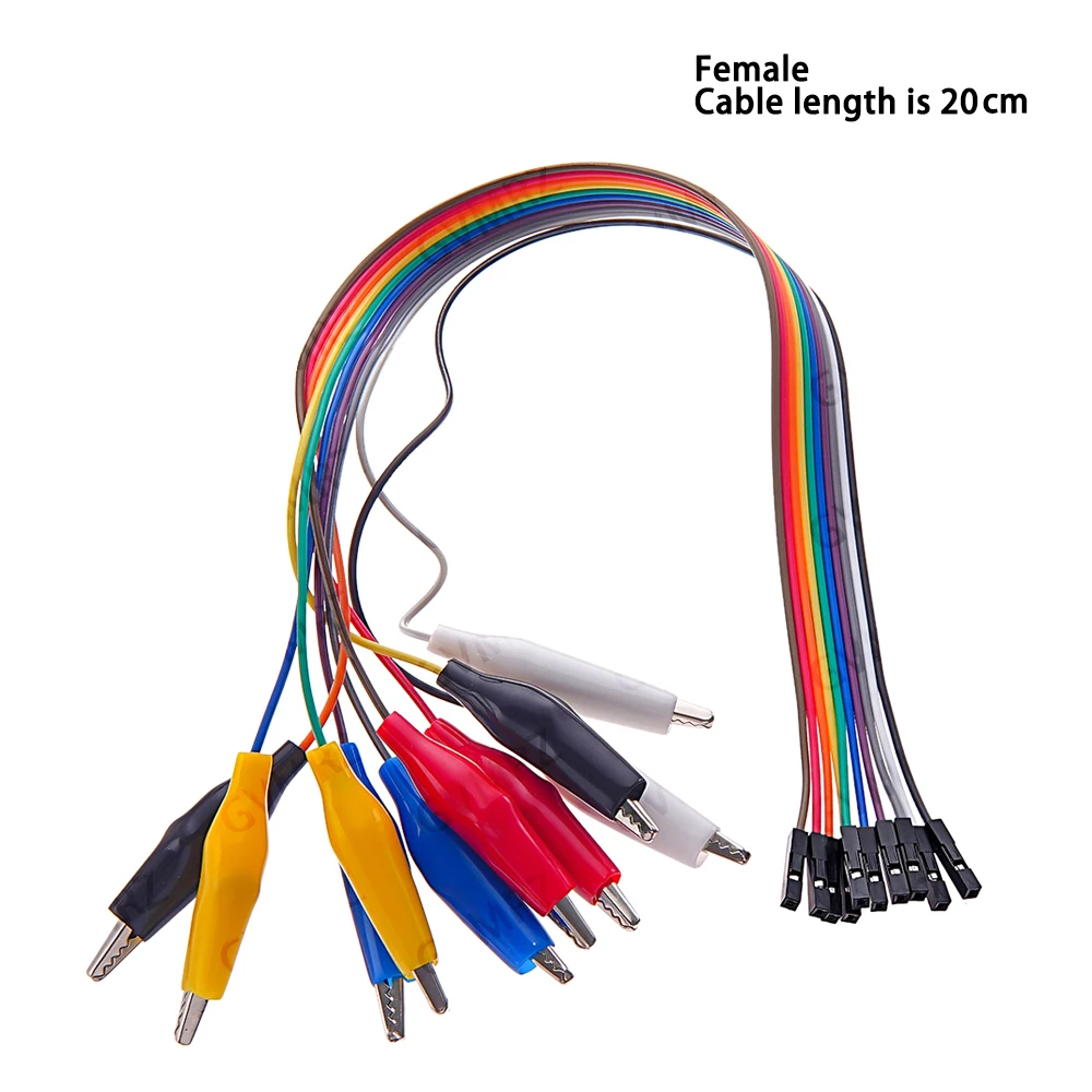 10Pin Double-end Alligator Clips jump Wire DIY Connection 20MM 30MM  Male Female Crocodile Clip Test Lead Jumper Wire Line Cable