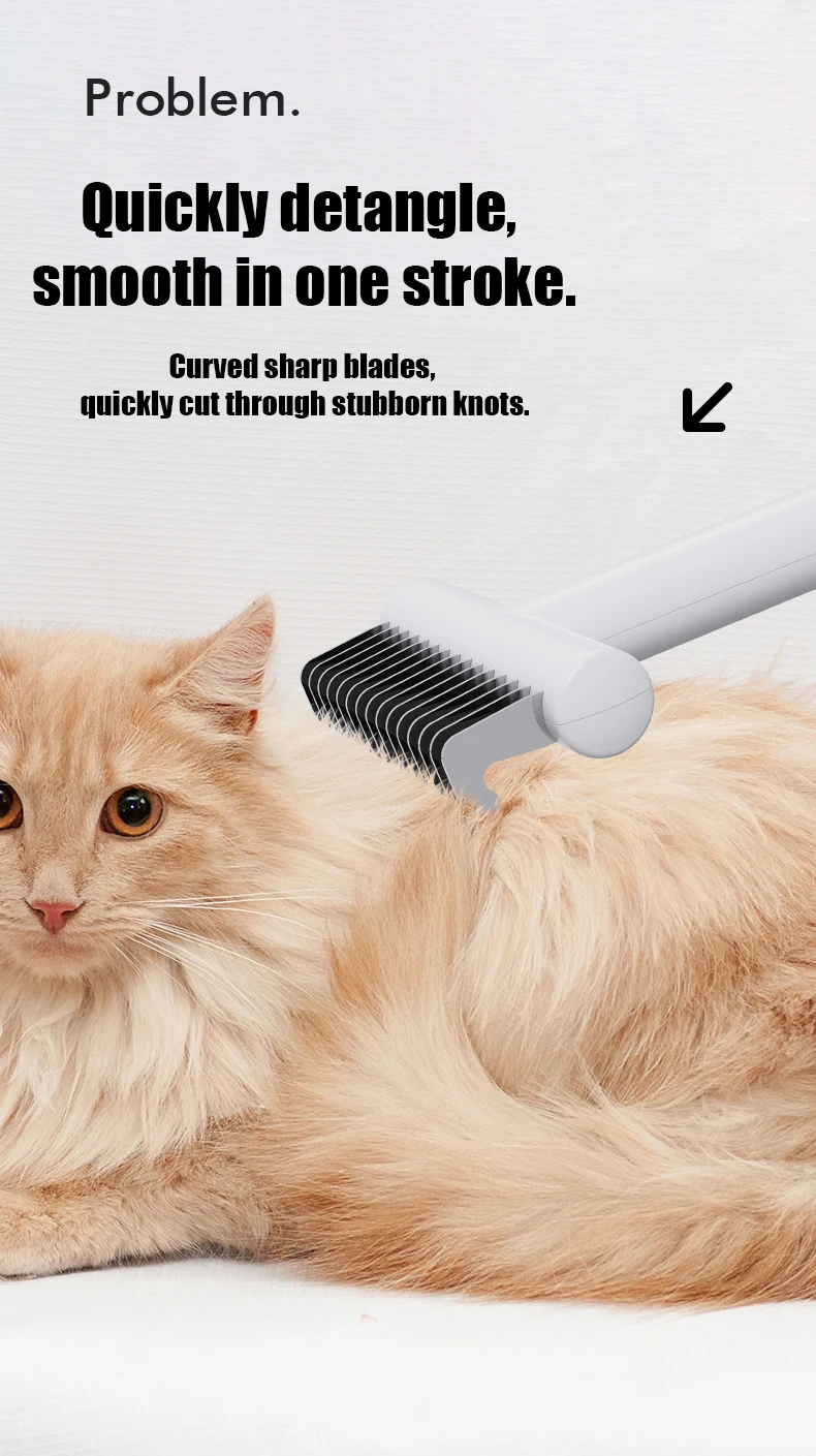 Dog Dematting Comb & Undercoat Rake - Thinning & Detangling Grooming Brush for Long Hair Cats & Dogs, Pet Deshedding Tool