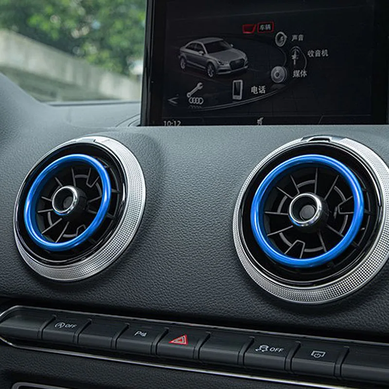 For Audi A3 8V S3 RS3 2014-2020 Air Center Console Vent Outlet Trim Inner Ring Cover Sportback Sedan Interior Car Accessories