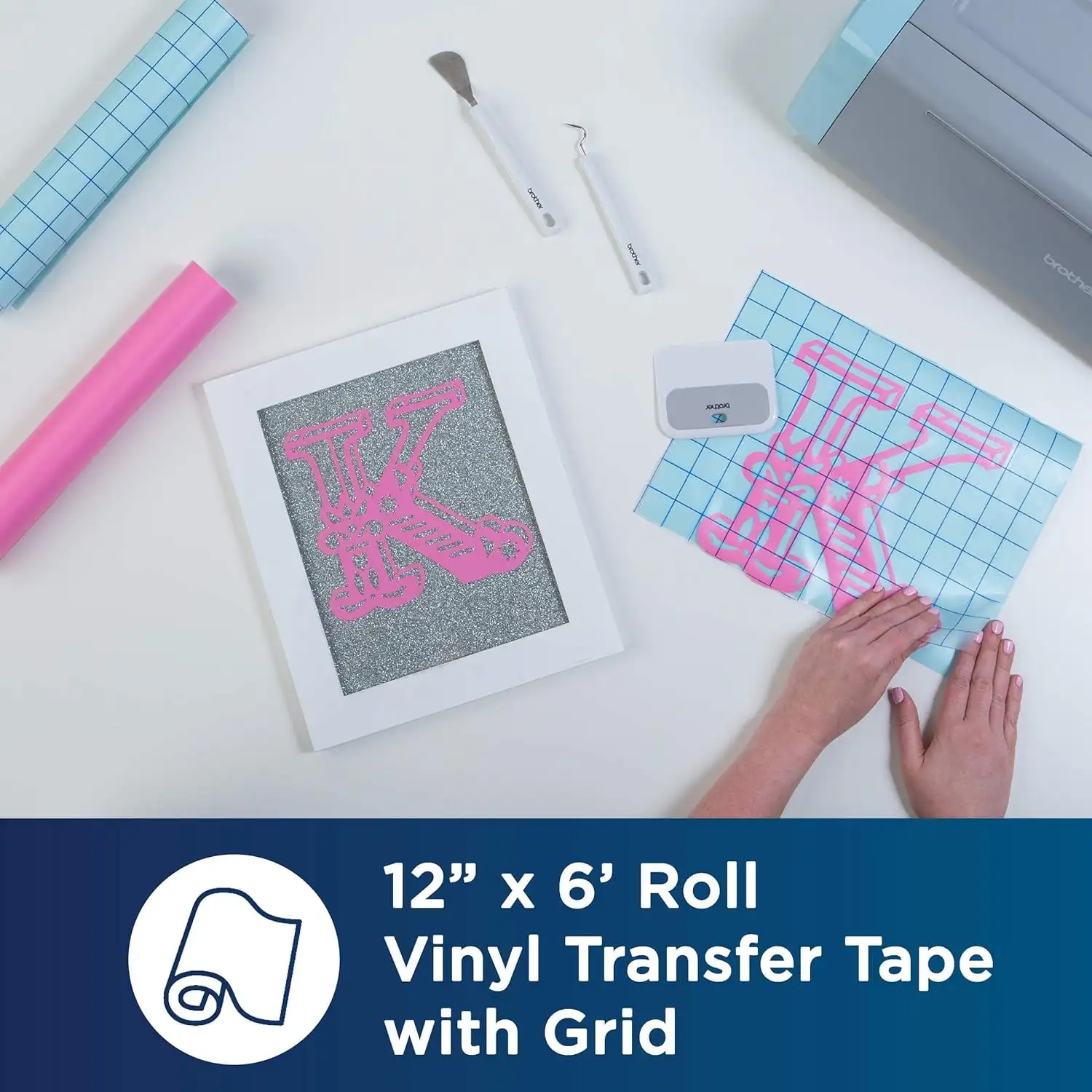 Brother ScanNCut 12"X6' Adhesive Transfer Paper W/Grid-Clear