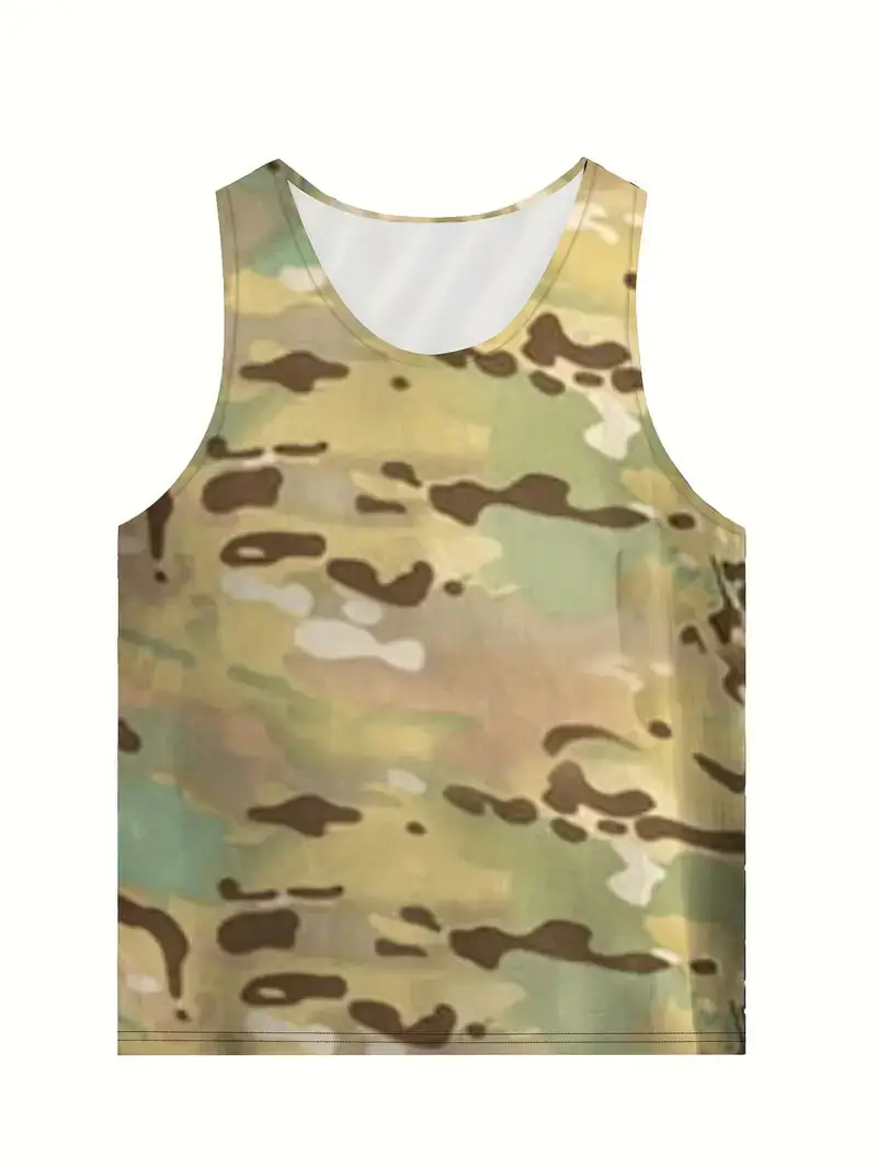 Summer New Camouflage Print 3D Tank Tops For Men Casual Hip Hop Streetwear Gym Fitness Vest Summer Outdoor Sport Sleeveless Top