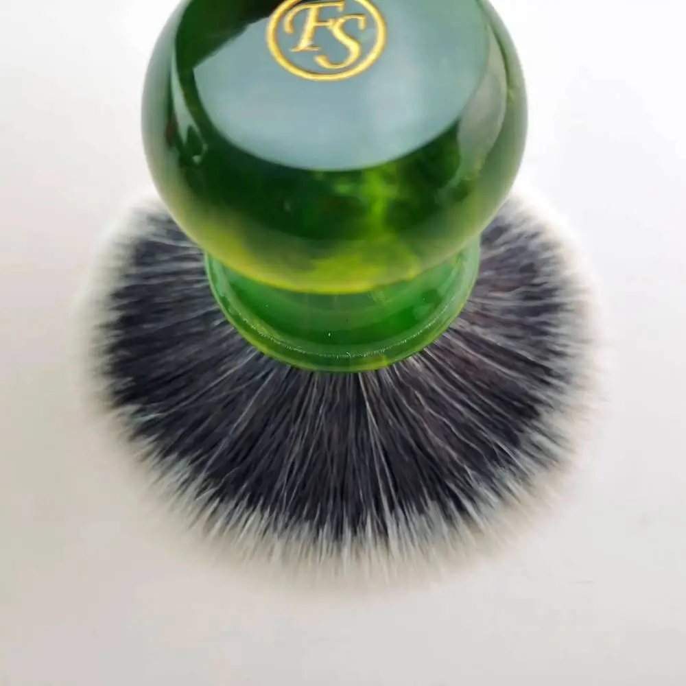 FS-24mm G7 Synthetic Fiber Shaving Brush Green Handle, Best for Traditional Wet Shave, Berber Daily Use