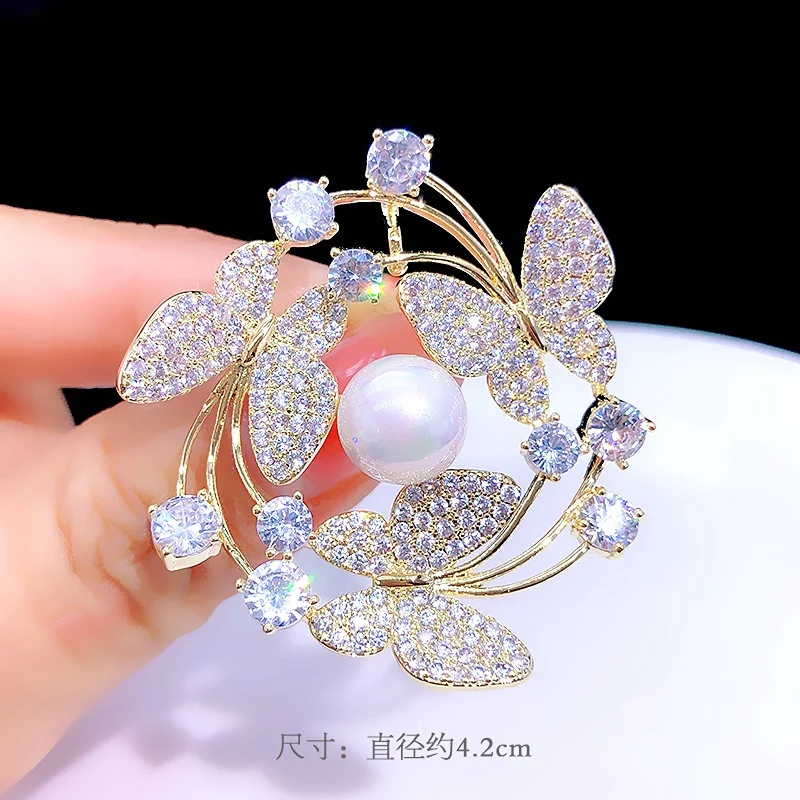 

Temperament butterfly wreath brooch fashion jewelry suit pin gemstone inlaid generous brooch