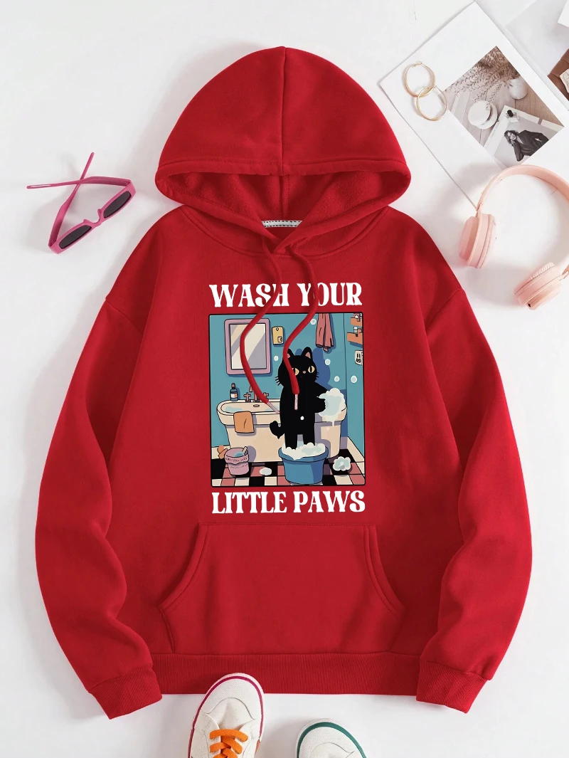 

Женские толстовки с капюшоном и карманами в стиле хип-хоп, универсальная повседневная спортивная одежда, флисовая женская одежда Y2K