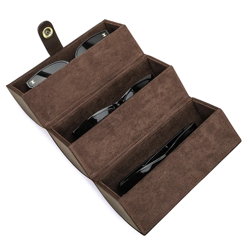 

Чехол для очков из искусственной кожи в стиле ретро Crazy Horse, креативный цилиндрический ящик для хранения очков ручной работы для путешествий на открытом воздухе, 3 сетки, оптовая продажа