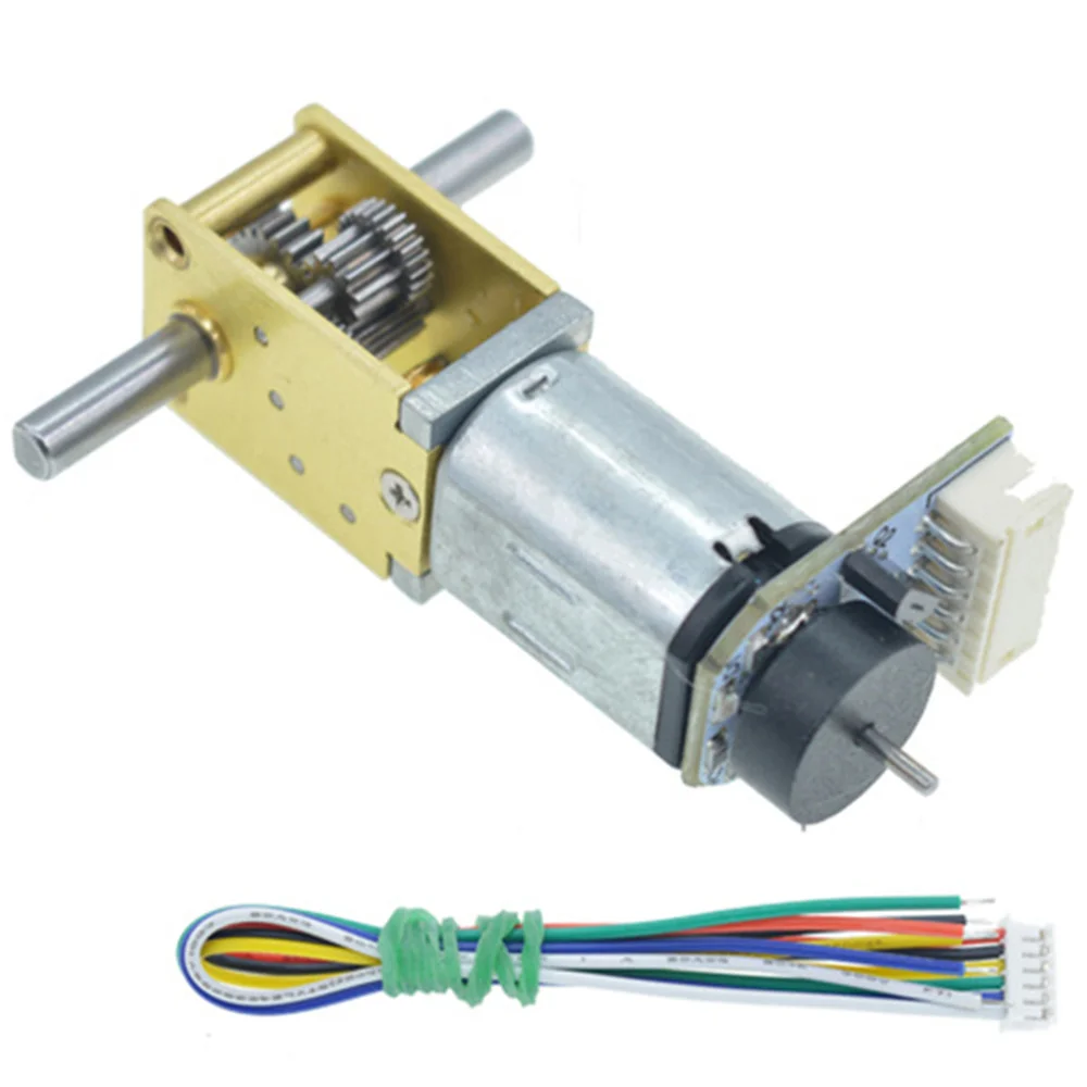 1218 N20 Worm Gear Motor Encoder DC 3V 6V 12V Single Dual Shaft Geared Motor Electric Mini Micro Low Speed Metal Gear Motor