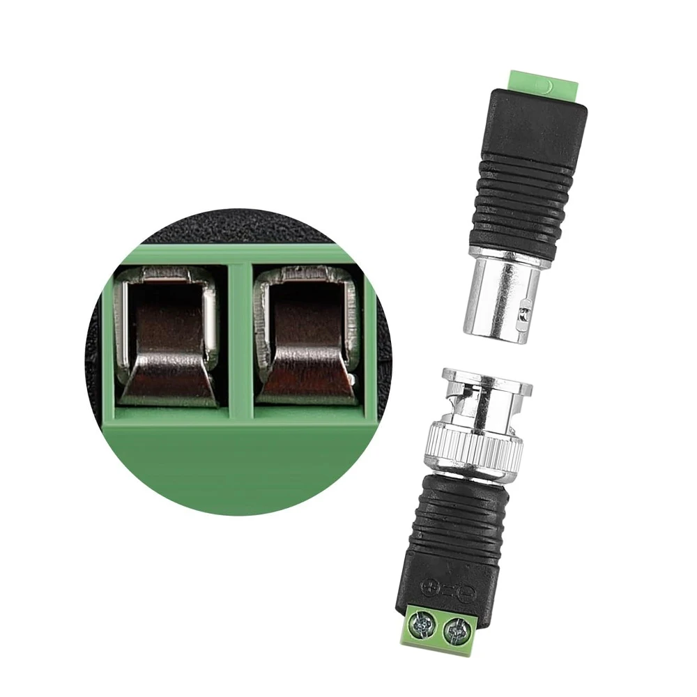 5 Pairs Screw Type BNC Male/Female Adapter Male Connectors and Solderless Female Video Balun Terminal Plug Connector