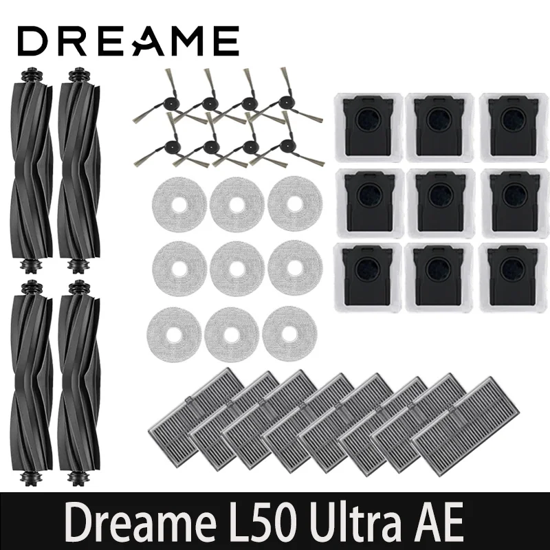 

Dreame L50 Ultra AE Robot Vacuum Accessories Main Side Brush Mop Cloth HEPA Filter Dust Bag Spare Parts