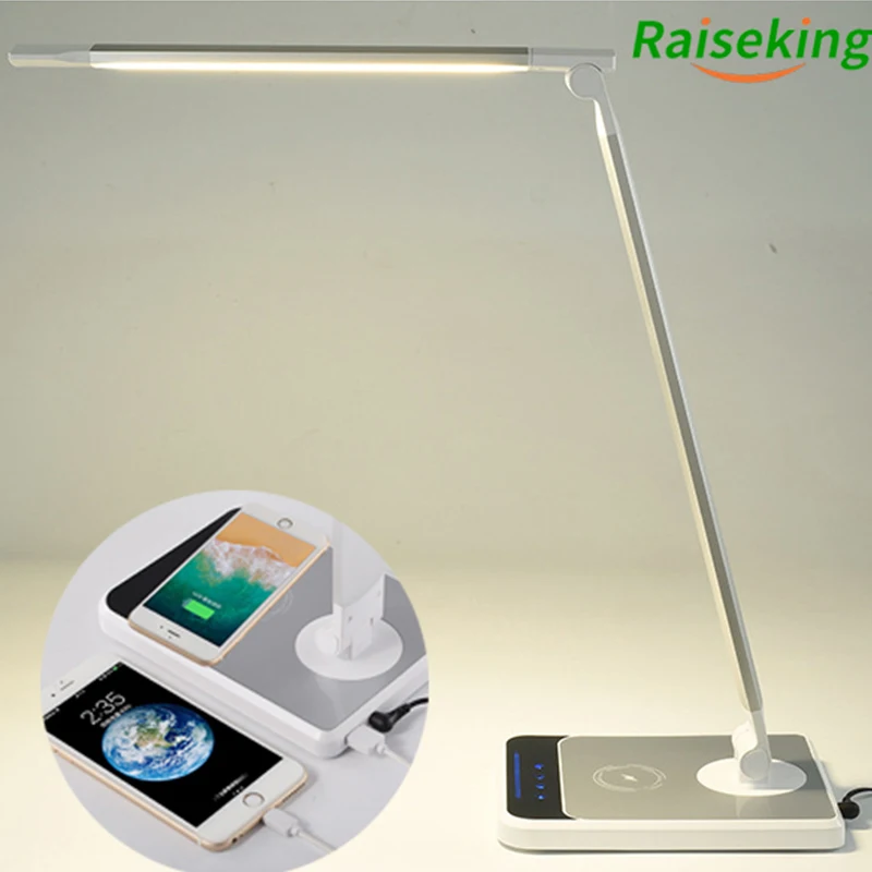 Imagem -04 - Sensor de Varredura Mão qi Wireless Charging Table Lamp Led Desk Light com Carregador sem Fio Cct Brilho Ajustável Auto Timer