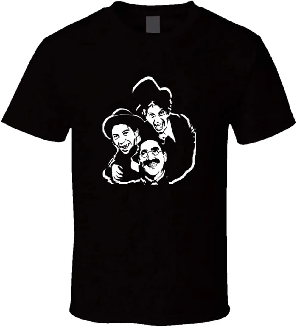 

Qanipu Marx Brothers t-Shirt Retro Comedy Team Movies Groucho Harpo Zeppo Black Men's and women's cotton short sleeves