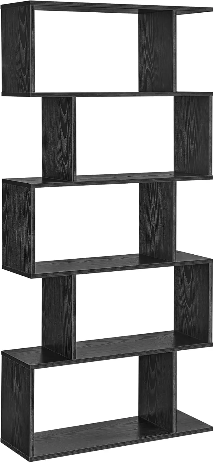 Bookshelf, 5-Tier Bookcase, Tall Display Shelf, Freestanding Storage Shelf, Room Divider, for Home Office, Living Room