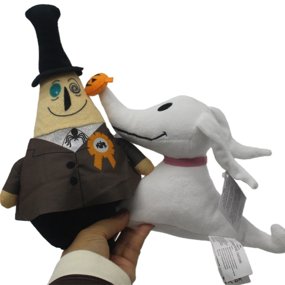 2piece The Nightmare Before Christmas Mayor of Halloween Town ZERO dog Anime Cartoon TOY Halloween Christmas Plush animal doll