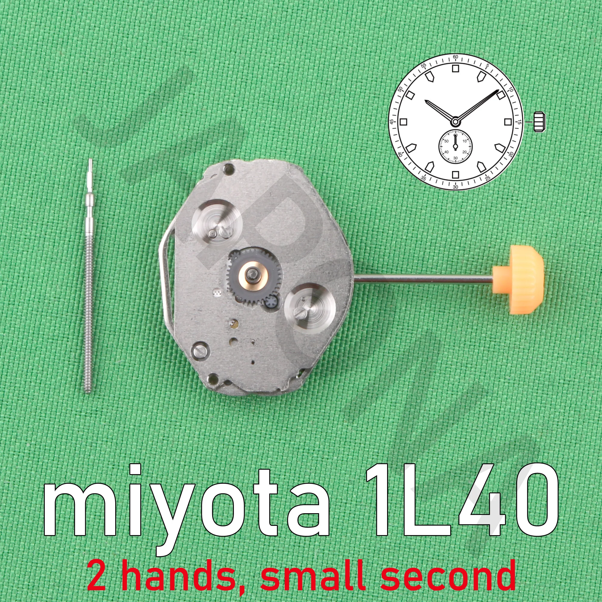 Mouvement Miyota Japonais, Mouvement 1L40, 2 Aiguilles, Petite Seconde