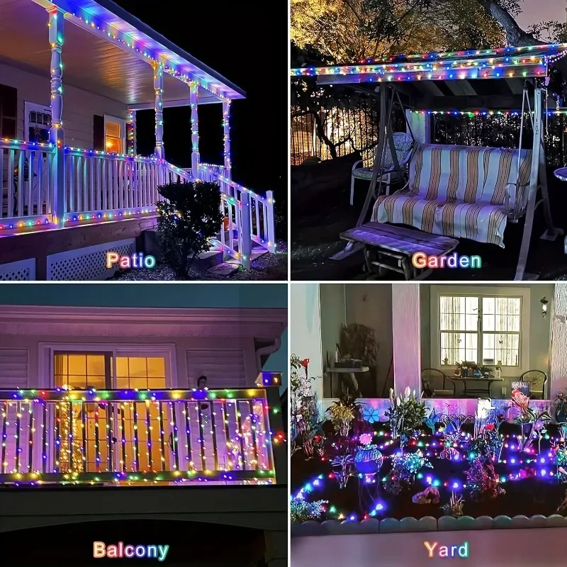 Solarne Lampki Zewnętrzne Girlanda Świetlna Drucik Miedziany Korki Świąteczne Lampki Dekoracja Ogrodowa na Wesele i Imprezy