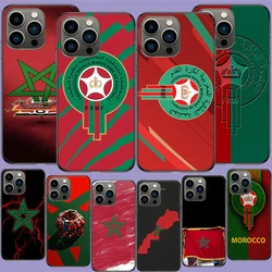 Morocco Flag Phone Case For Apple Iphone 16E 16 17 Pro Max Air 15 Pro 14 Plus 12 13 Mini Cover Cute Fundas Silicone Soft