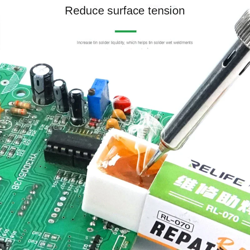 RELIFE RL-070 High Purity Rosin Flux for Mobile Phone Repair Pcb Circuit Components SMT Welding Lead-free Prevent Oxidation