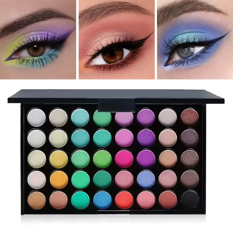 Palette di cosmetici in polvere opaca e impermeabile con glitter, matita per sopracciglia, eyeliner, mascara, pennelli per il trucco, cosmetici per gli occhi_voghion.com