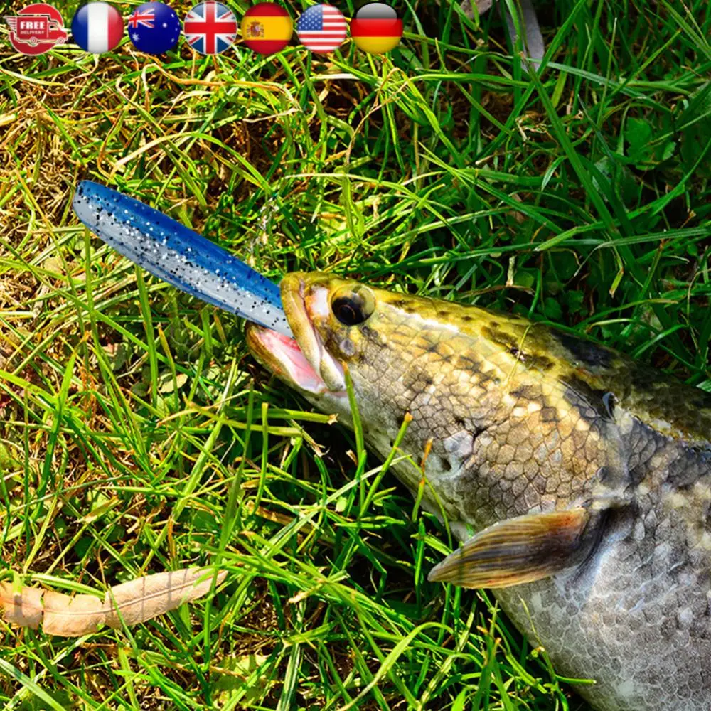 10 قطعة 7 سنتيمتر 2 جرام دودة Wobblers الصيد السحر الاصطناعي كرانكبيت سويم الطعم الناعم #1