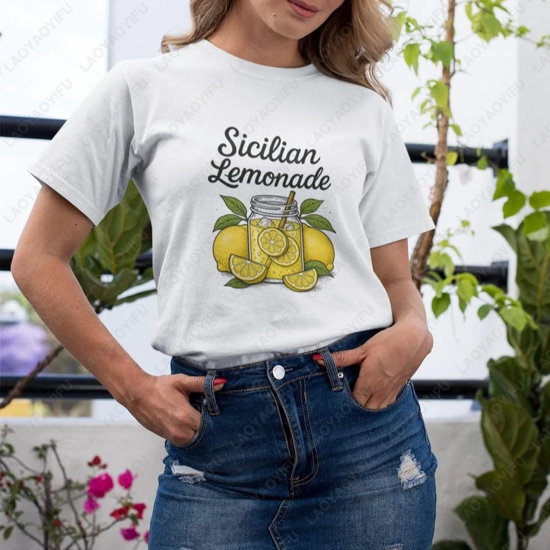 

Sicilian Lemonade Unisex Softstyle T-Shirt Fun Summer Citrus Graphic Tee Perfect Gift for Lemon Lovers Fashion Soft Cotton Tops
