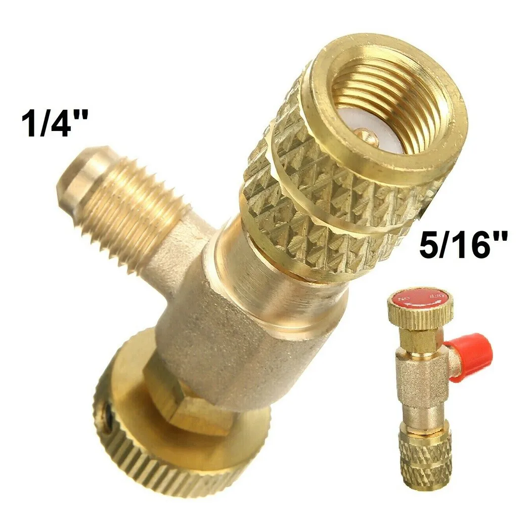 Air Conditioning Refrigeration Safety Valve Filling Safety Valve Antifreeze Hand Valve Ejector Valve 1/4 '' - 5/16 '' For R410A