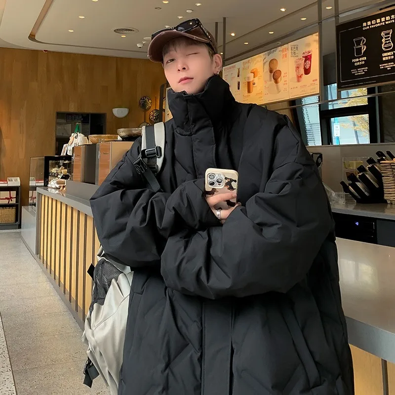 

Мужское пуховое пальто Jaet с ромбовидным узором Bla Samurai Sle, хлопковое пуховое пальто с воротником-стойкой, осенне-зимняя верхняя одежда