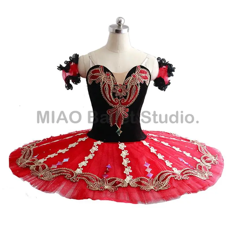 

Spanish Variation Kitri Dance TUTU ballet black red Performance Stage Tutu classical Professional Ballet Costumes Paquita 0068