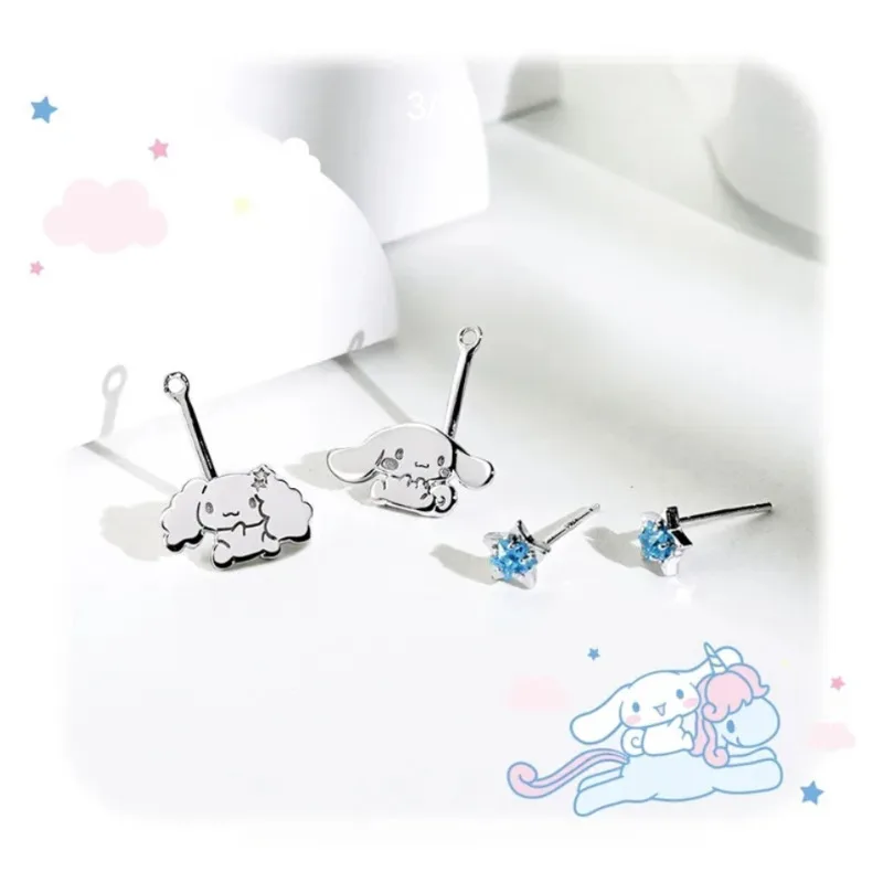 Sanrio Series Cinnamoroll Family Collection Happy Competition and Luna Star Earrings Yugui Dog Birthday Gifts