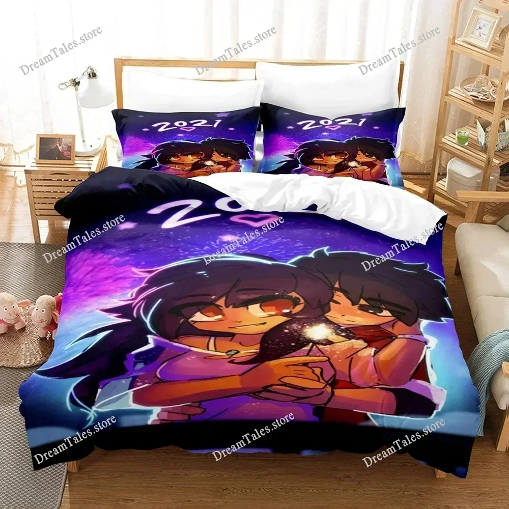 

Cartoon Kawaii Aphmaus Bedding Set Boys Girls Twin Queen Size Duvet Cover Pillowcase Bed Kids Adult Fashion Home Textileextile02