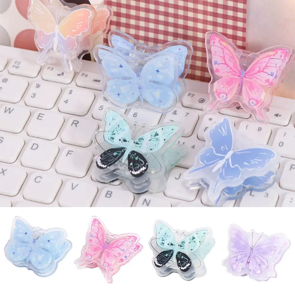 

Gradient Butterfly Acrylic Paper Clip Y2k Paperclip Cute PP Clip Decorative Acrylic Cartoon Memo Clip Desk Organizer