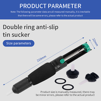1pcs 366D+2 Nozzles Dual-Ring Non-Slip Handle Solder Sucker Powerful Solder Pump Soldering Sucker Pen Hand Welding Tools