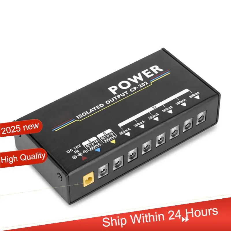 

~【A48T HOT】CP-202 Guitar Effect Pedal Power Supply 18W 8 Output Ports 9V/12V/15V/18V Isolation Designed With Adapter And 10 Cabl
