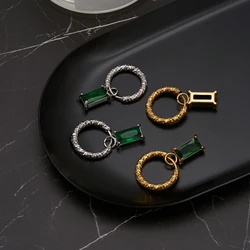ENFASHION Aretes Vintage Drop Earrings With Glass For Women's Stainless steel Gold Color Earrings Stylish Cute Jewelry E241547