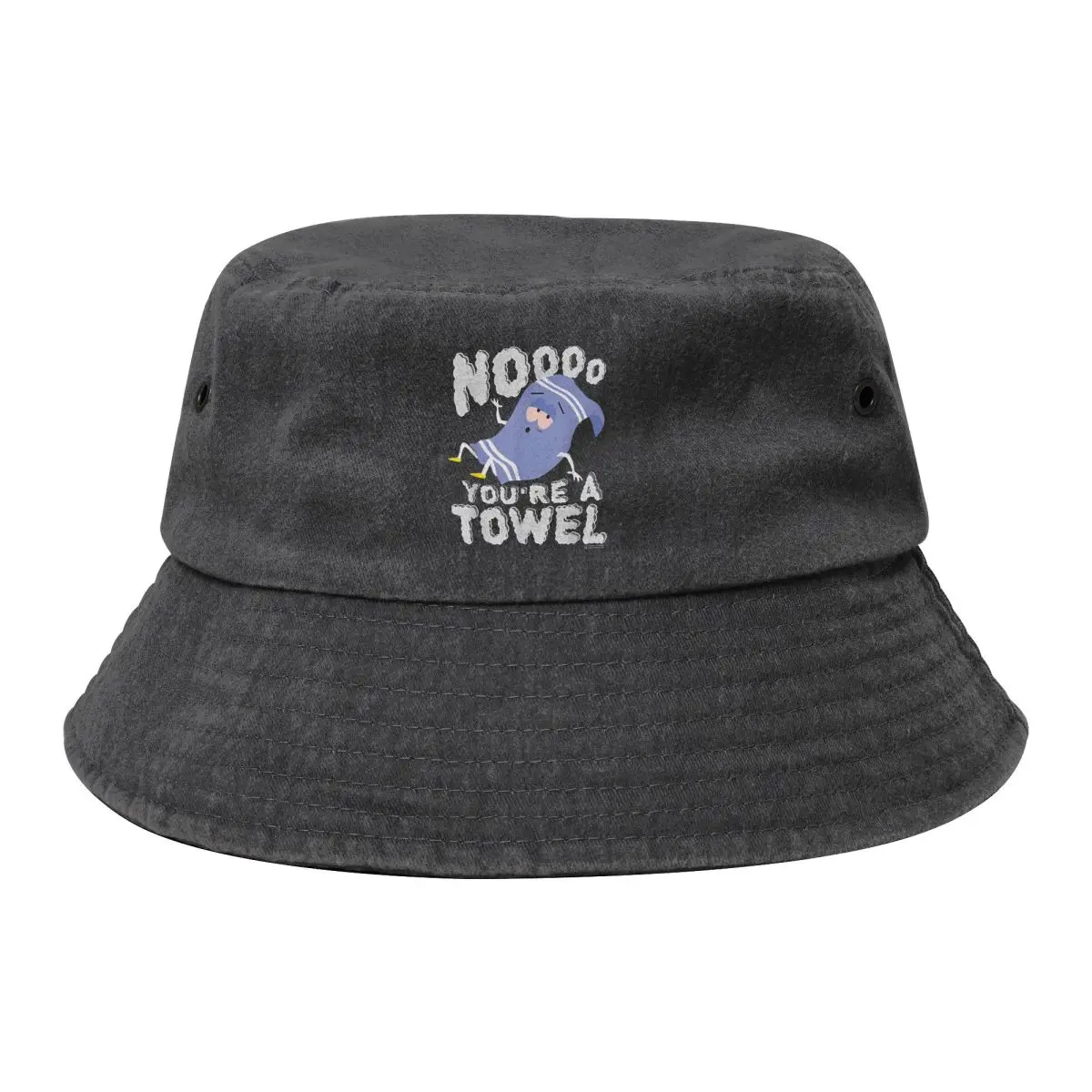 Southpark Towlie Noooo You're A Towel Cotton Bucket Hats for Unisex Summer Vocation Denim Fisherman Cap Trendy for Outdoor