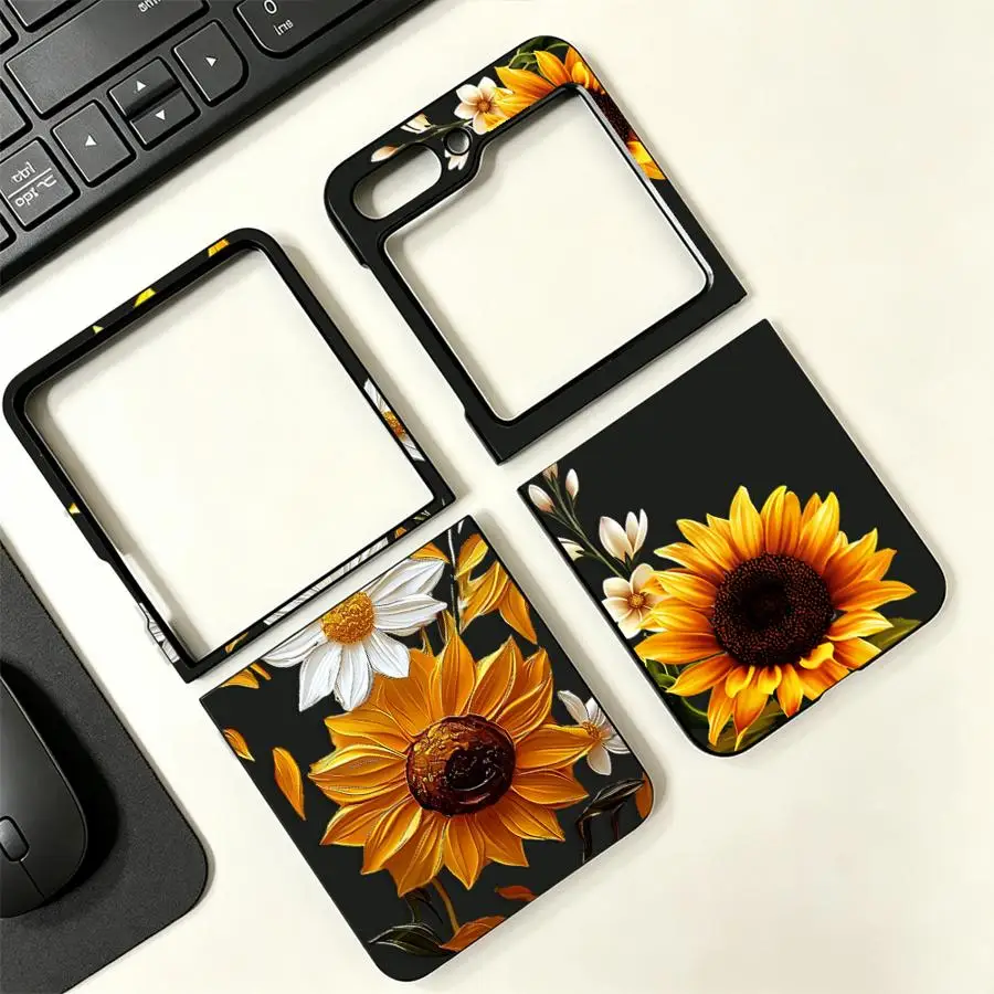 Phone Shell Case for Samsung Galaxy Z Flip 8 Z Flip 7 6 5 4 ZFlip8 ZFlip7 FE Z Flip5 Z Flip4 Z Flip6 Sunflower Coquette